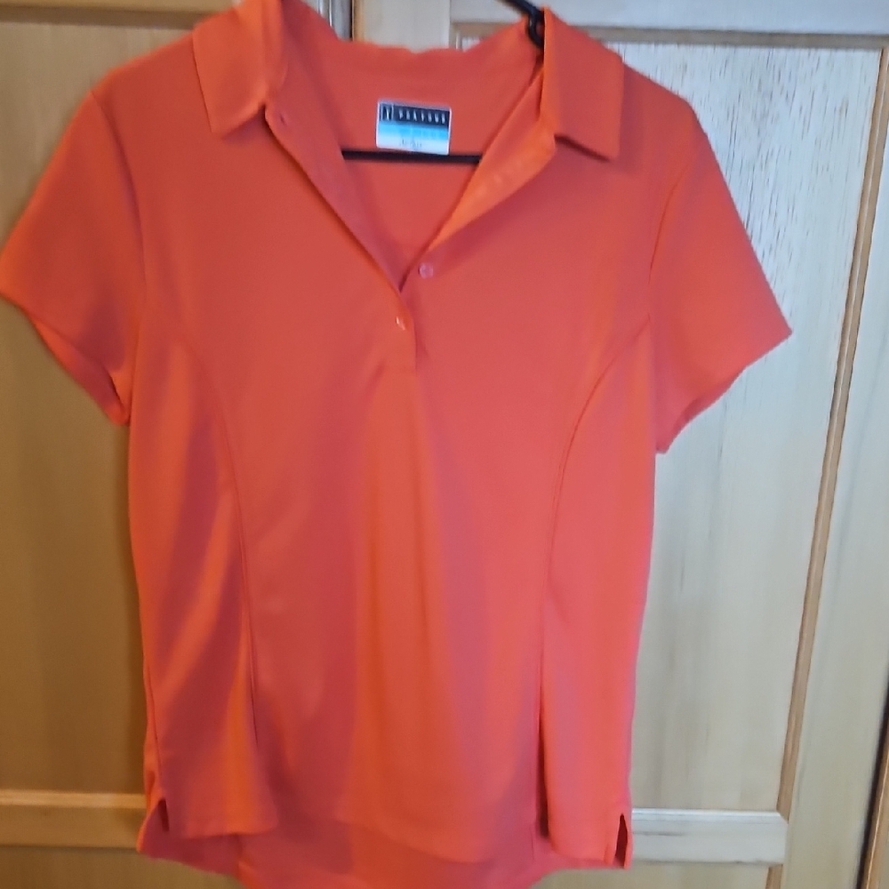 PGA Tour Pink Notched Collar Fitted Blouse